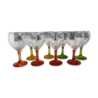 colored footed balloon glass