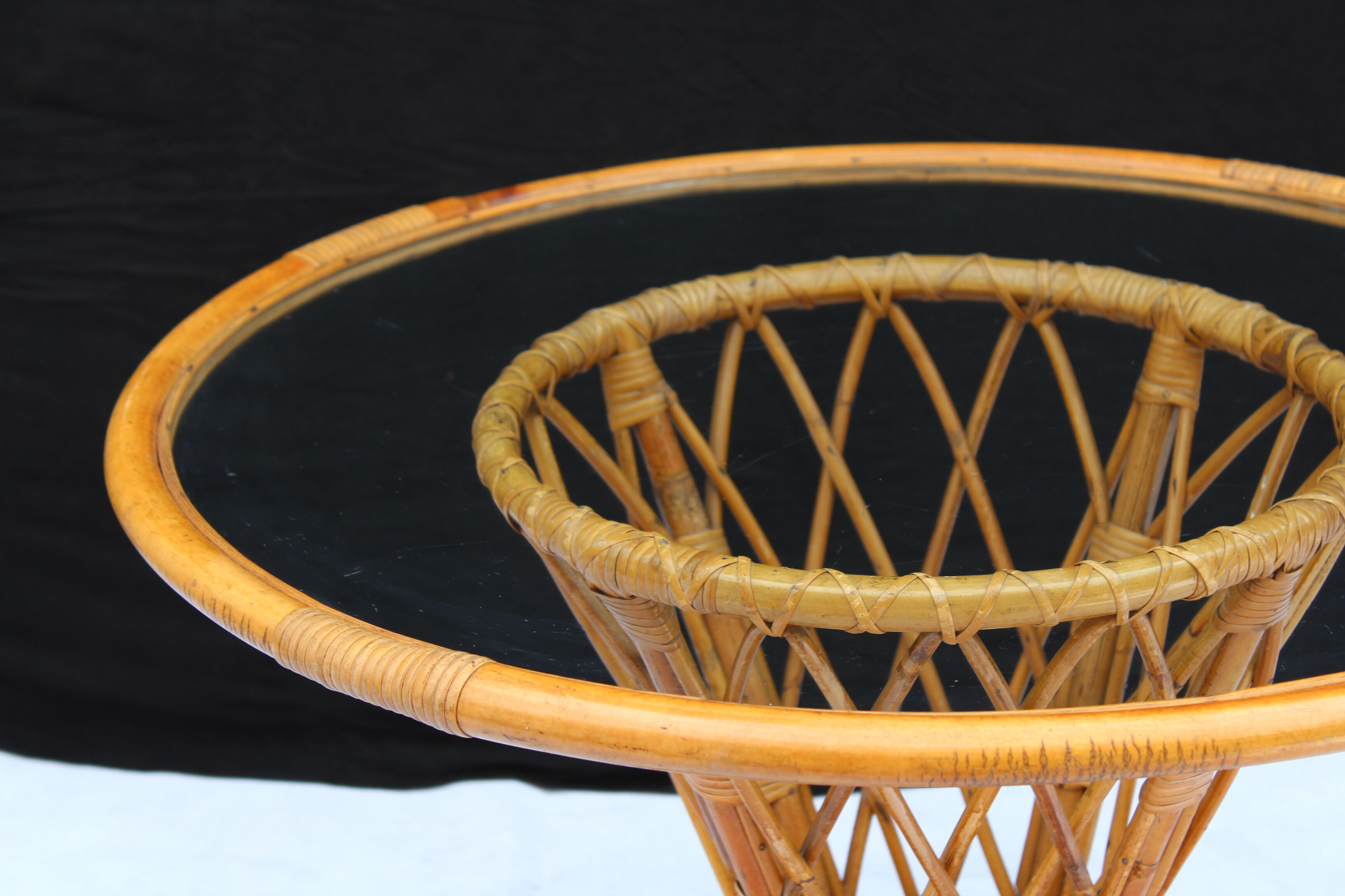 Table of bamboo and glass 1960