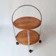 Foldable wooden rolling dessert trolley