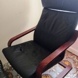 Scandinavian armchair in black leather