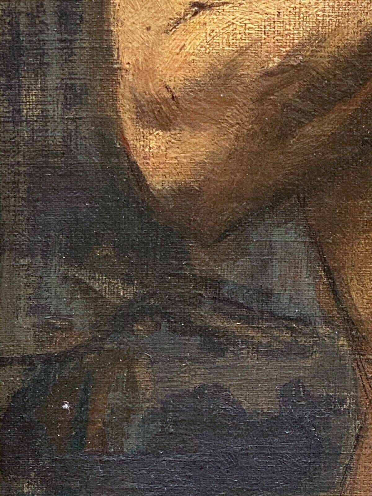 Oil on panel by Alain Beaufreton academic nude male