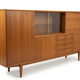 Buffet haut, meuble bar en teck, années 1960