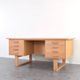 Oak Freestanding Desk by Torben Valeur & Henning Jensen for Dyrlund, 1960s.