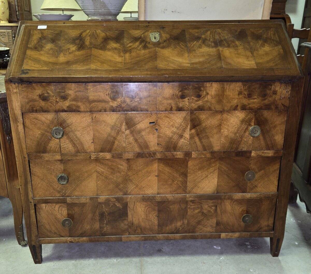 Writing desk from the Louis XVI period in walnut.