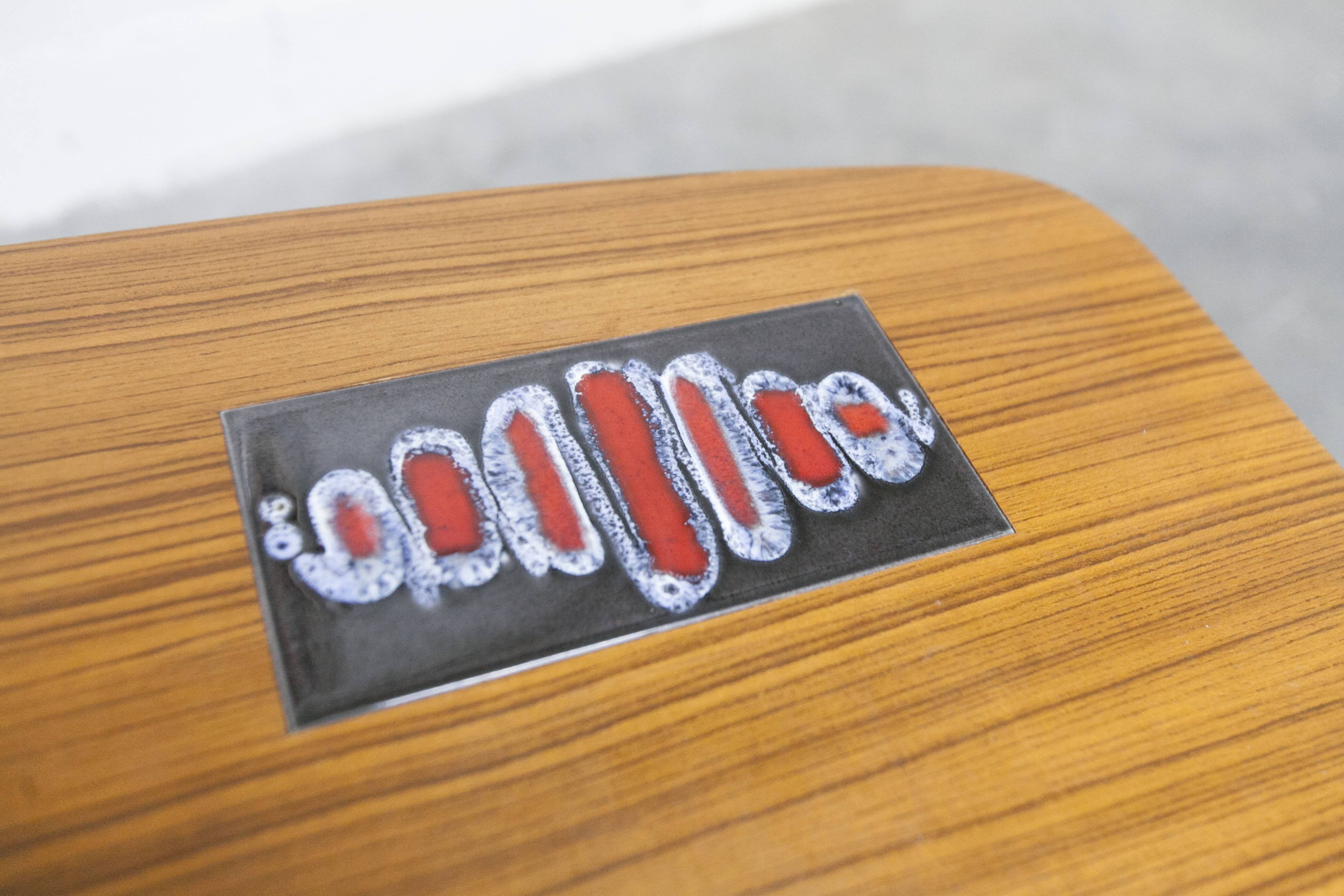 Nordic coffee table 1960 teak ceramic