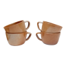 Set 4 cups glazed stoneware