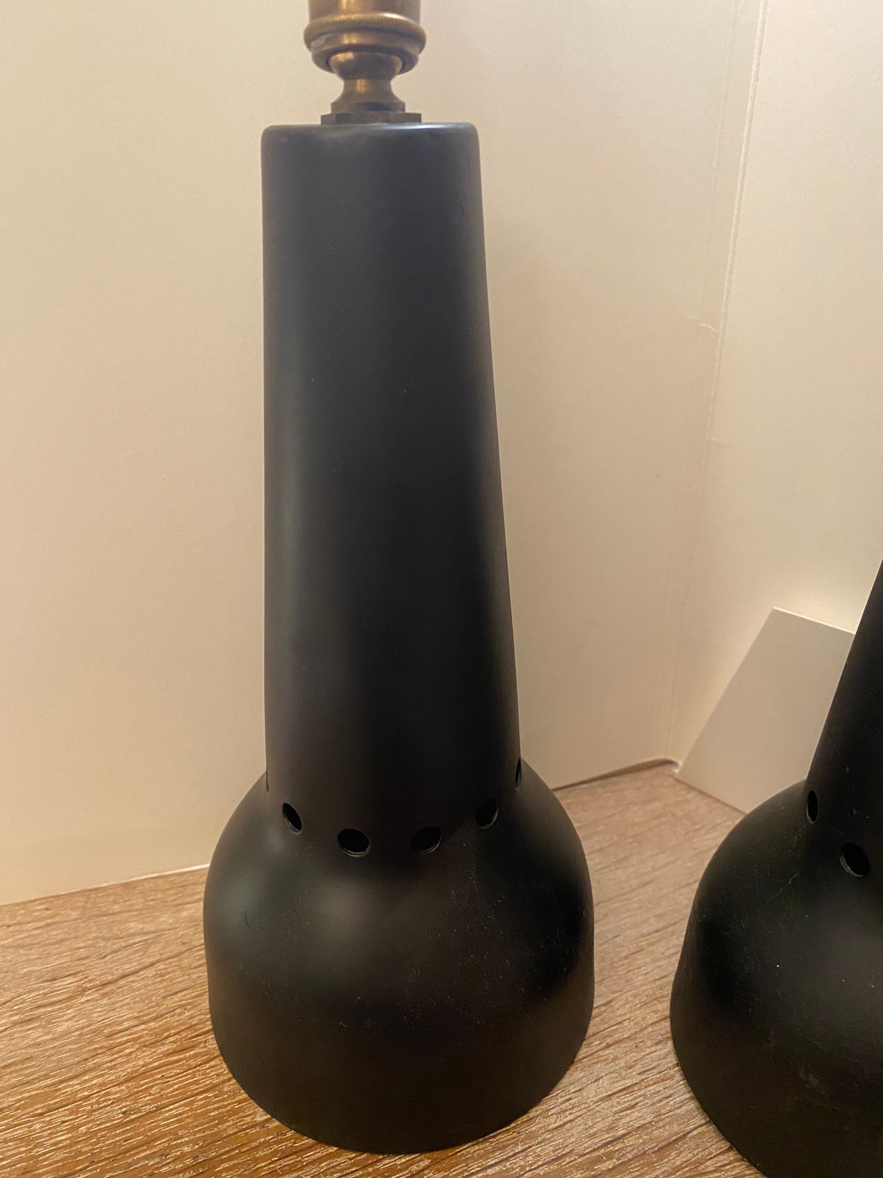 Pair of black metal spots