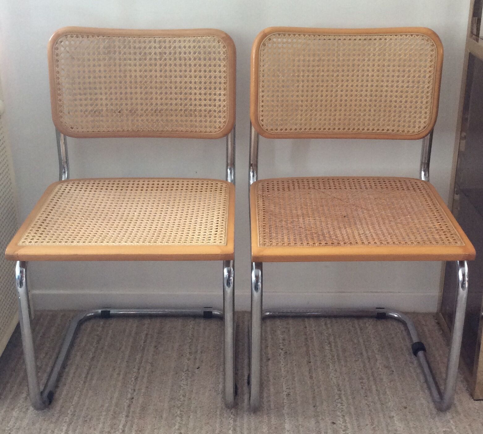 Pair of chairs Marcel Breuer Cesca B32