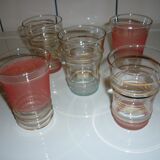 Set de 5 verres couleurs et liserés or