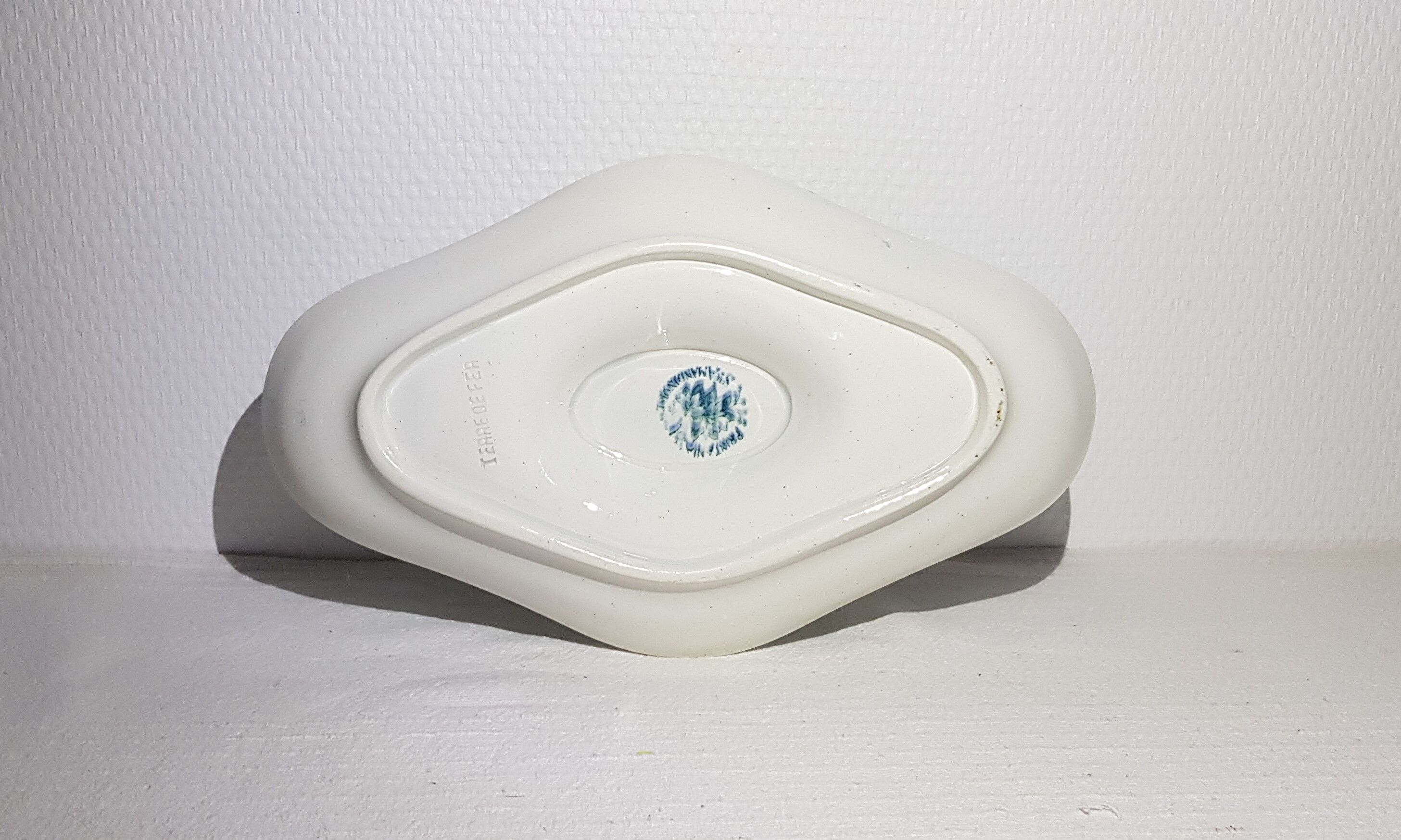 Saucière de la faïencerie Sté Amandinoise modèle Printania, terre de fer - Antique French Vintage