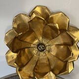 70s gold lotus wall light