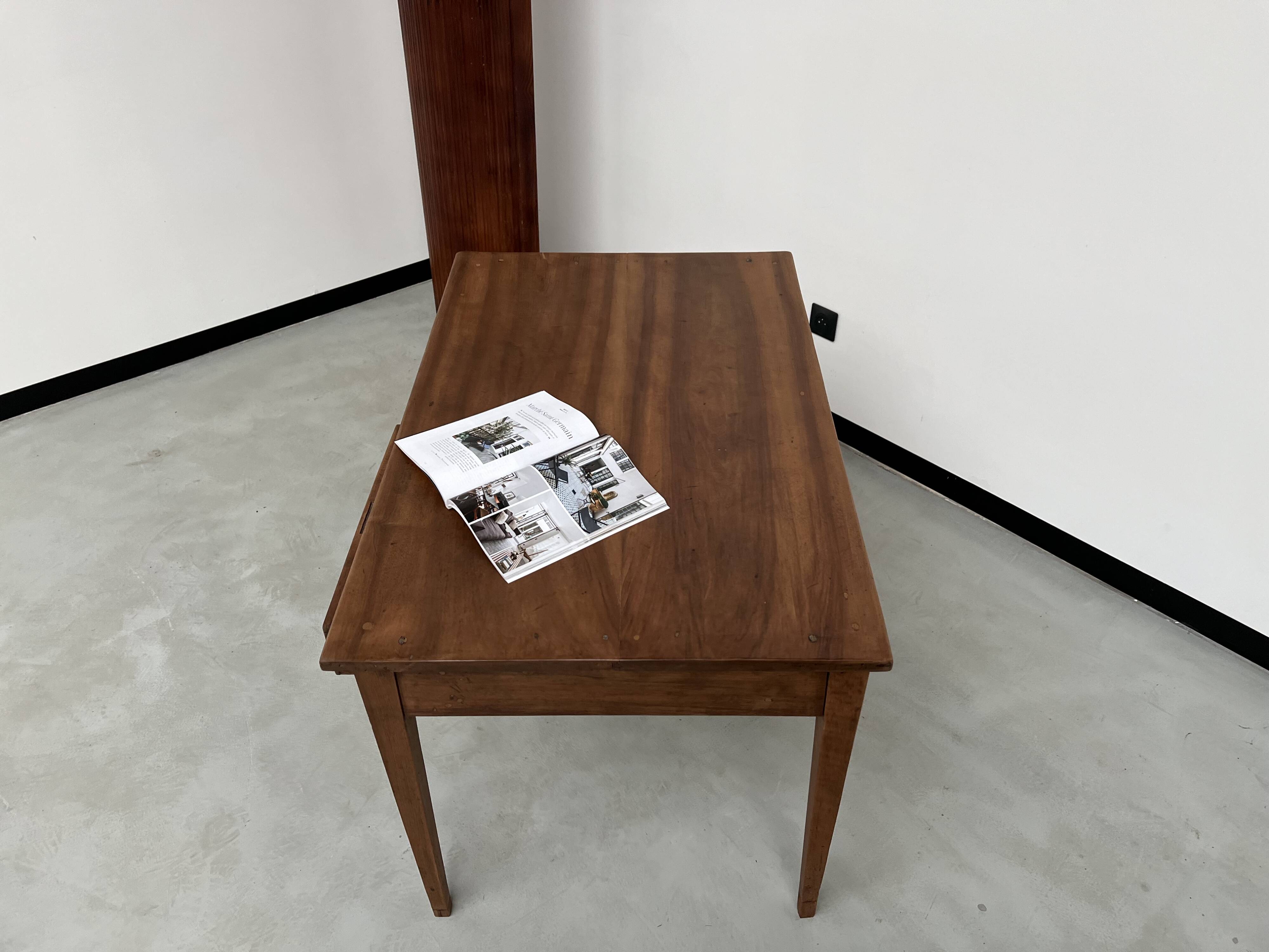 1900 solid walnut desk with two drawers