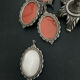 Vintage photo holder silver metal medallions