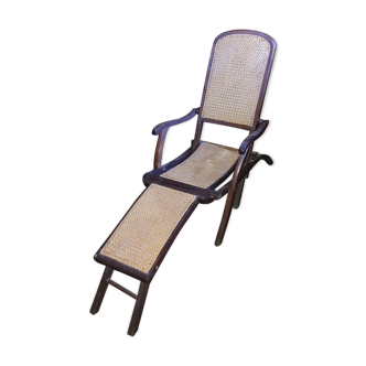 Chaise longue cannée