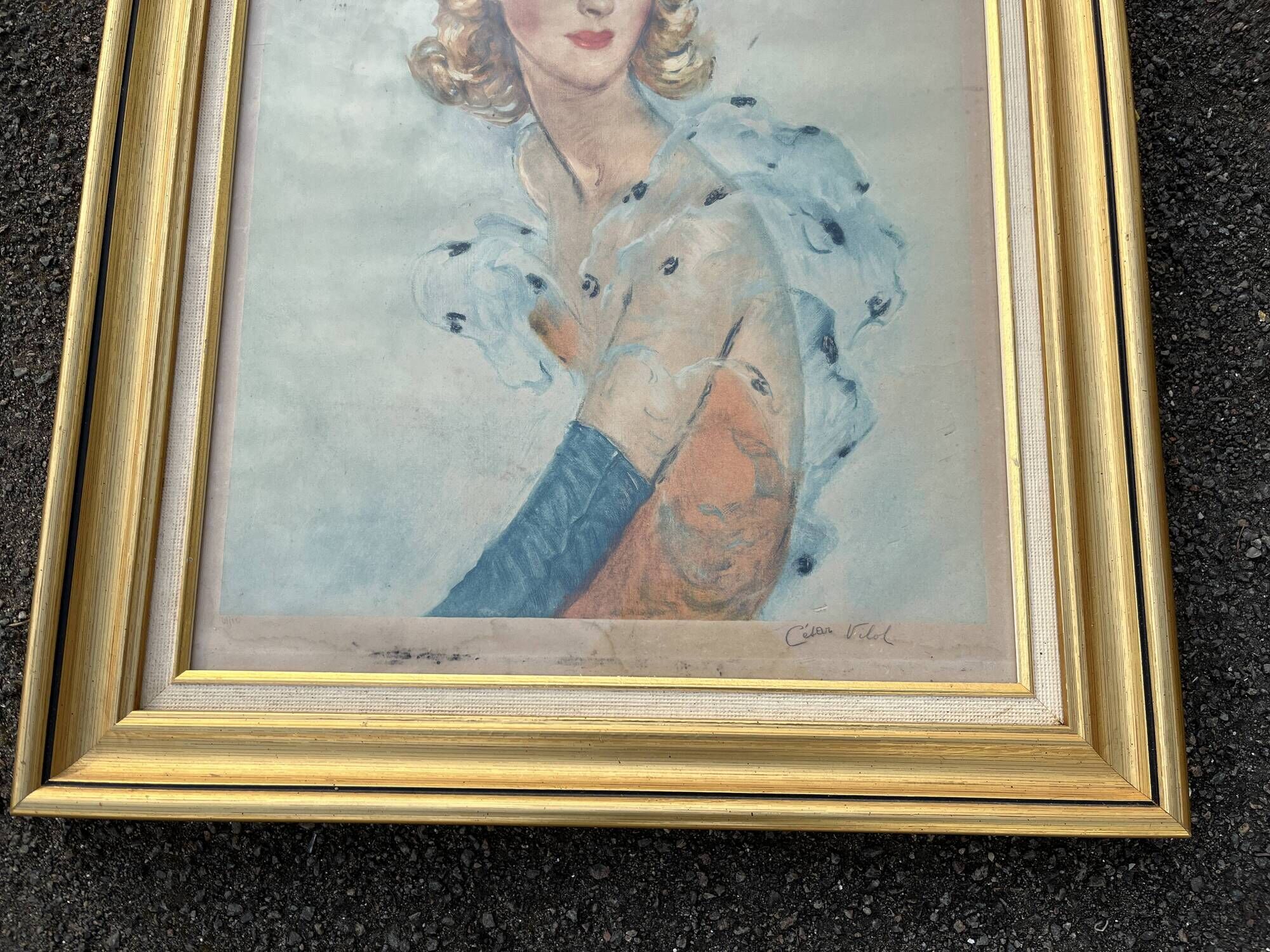 Painting Portrait of a Woman Cesar VILOT Art Deco