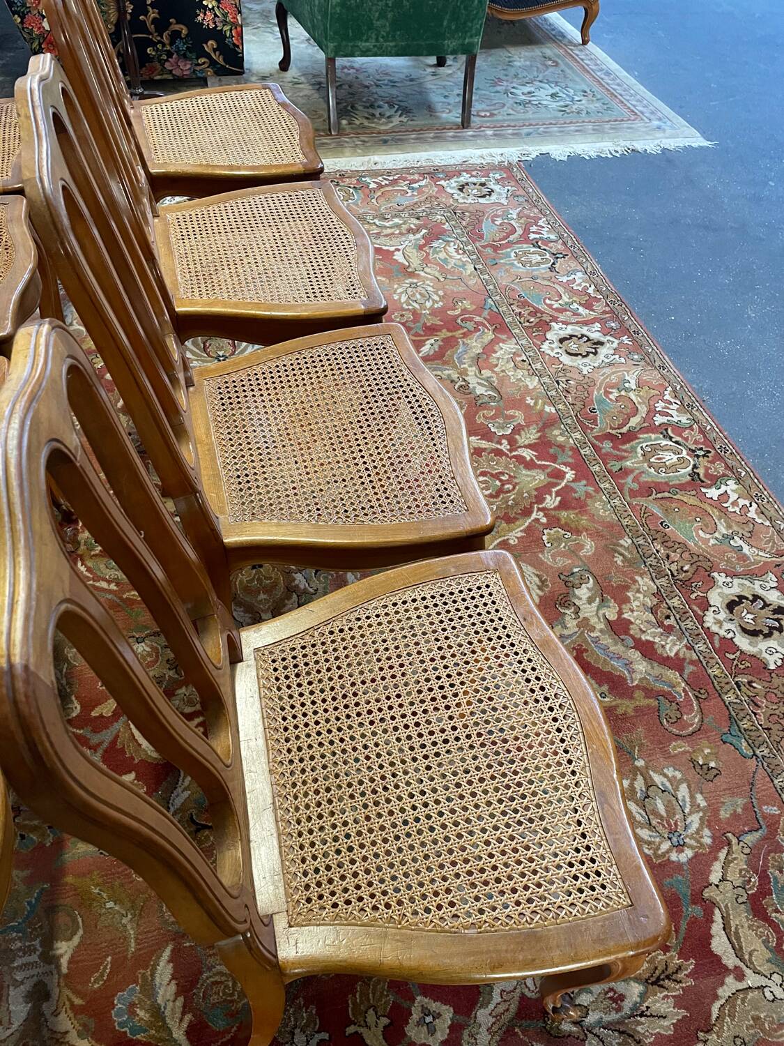 Suite of 8 Louis XV style cane chairs