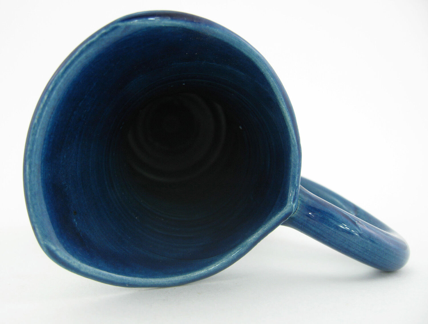Pichet en céramique émaillée bleu marine - glaçure Fat Lava - vintage années 60