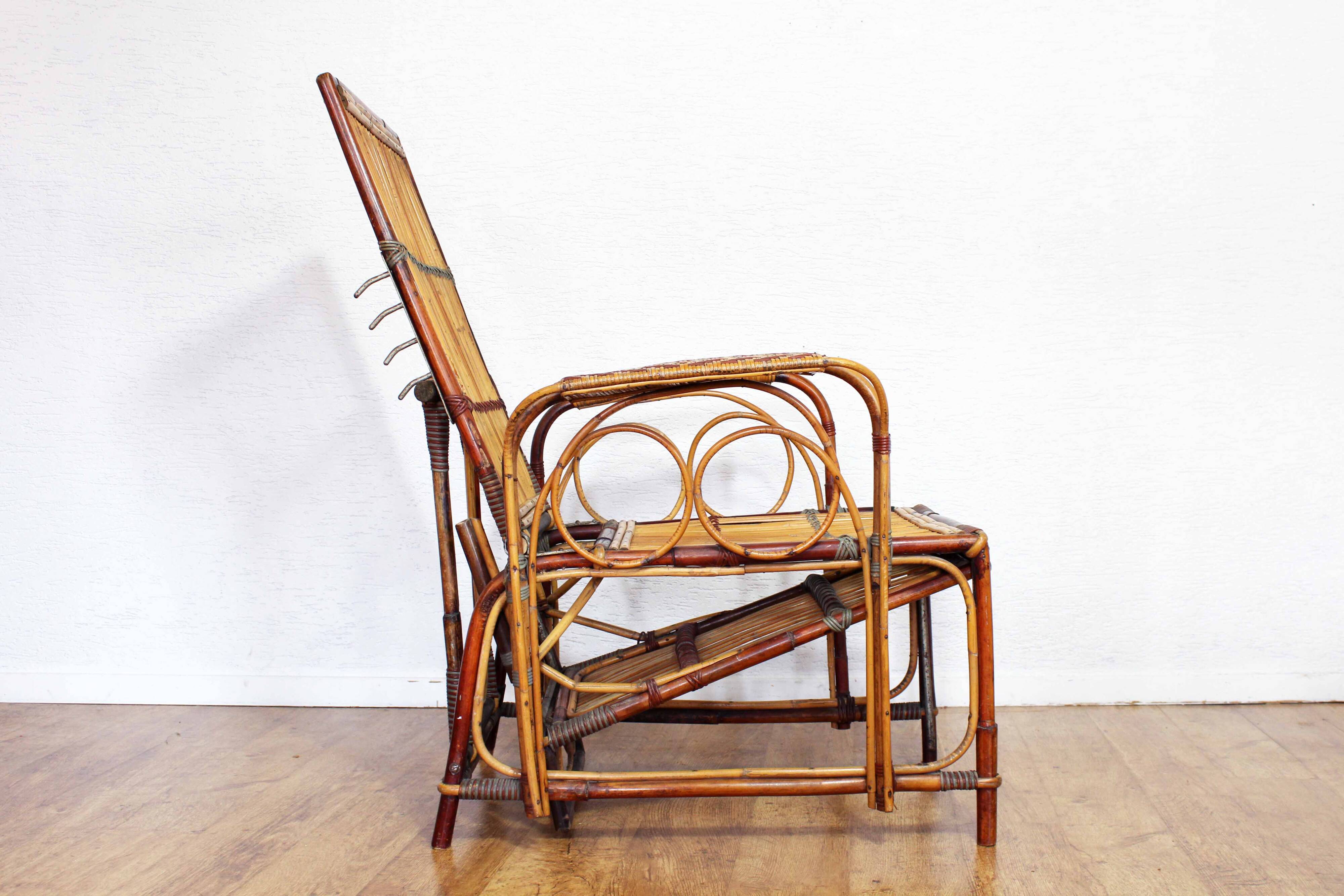 Fauteuil relax en rotin, Bauhaus 1930