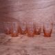 Lot 6 anciens verres à eau vieux rose années 1950