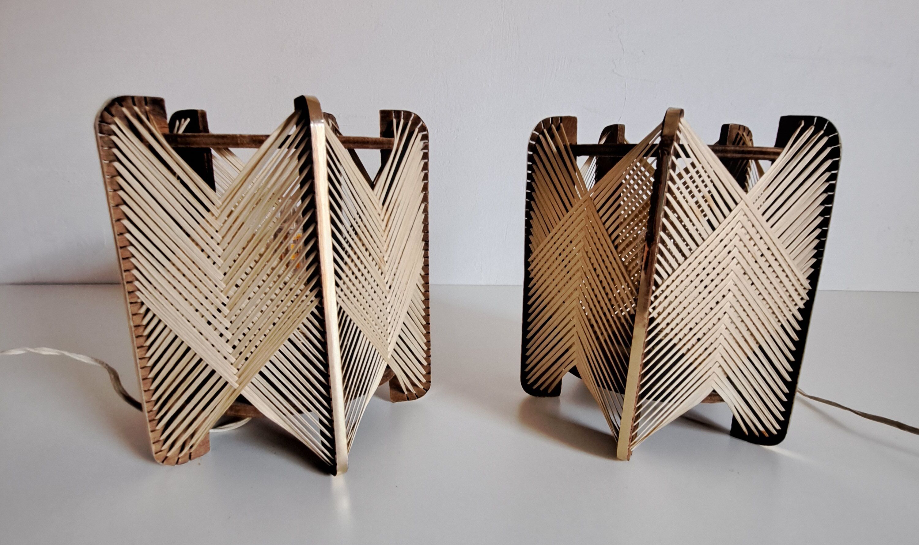 Pair vintage Scandinavian lamps