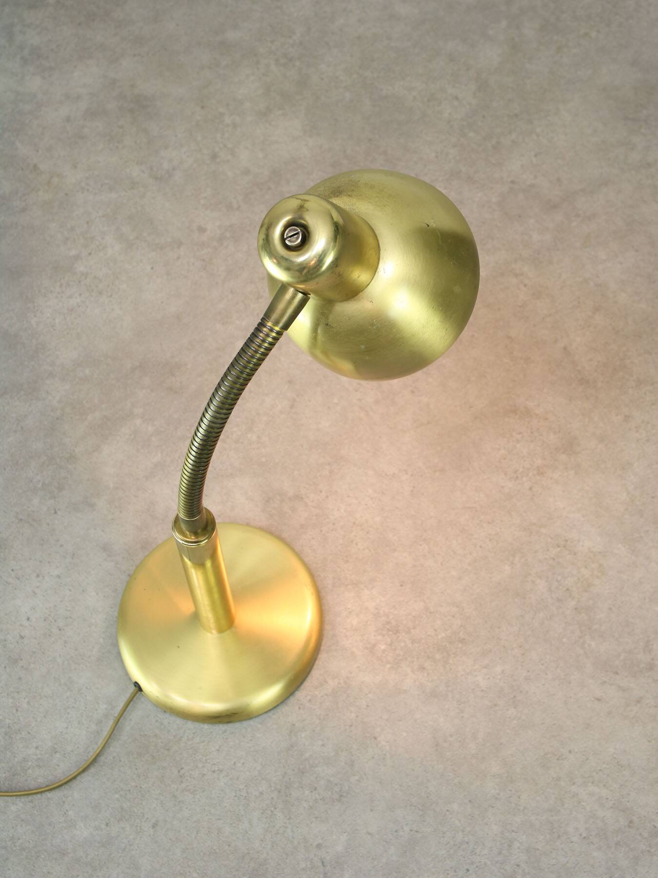 Vintage Italian Brass Gooseneck Table Lamp