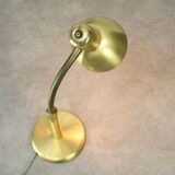 Lampe de table vintage italienne à col de cygne en laiton