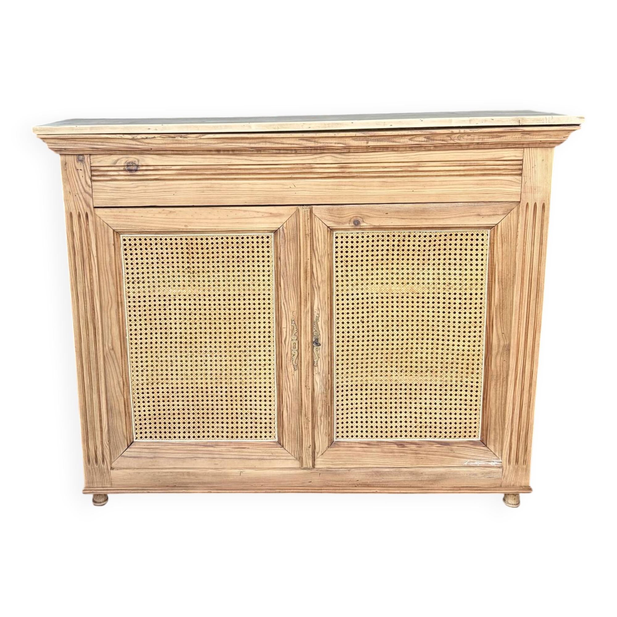Raw wood and caning buffet