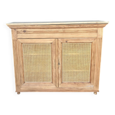 Raw wood and caning buffet
