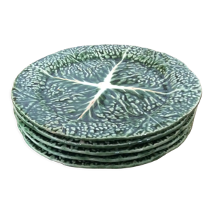 5 assiettes en barbotine