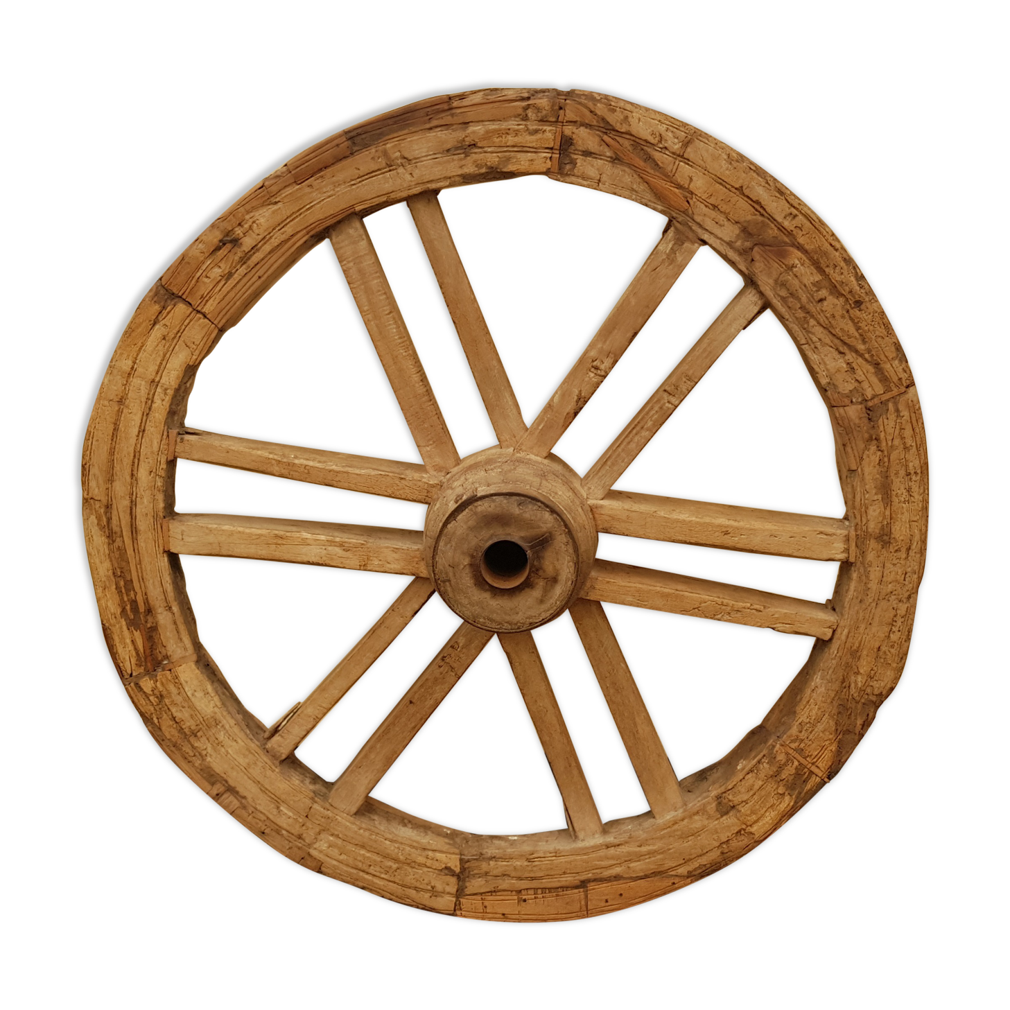 Old teak plow wheel