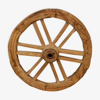 Old teak plow wheel