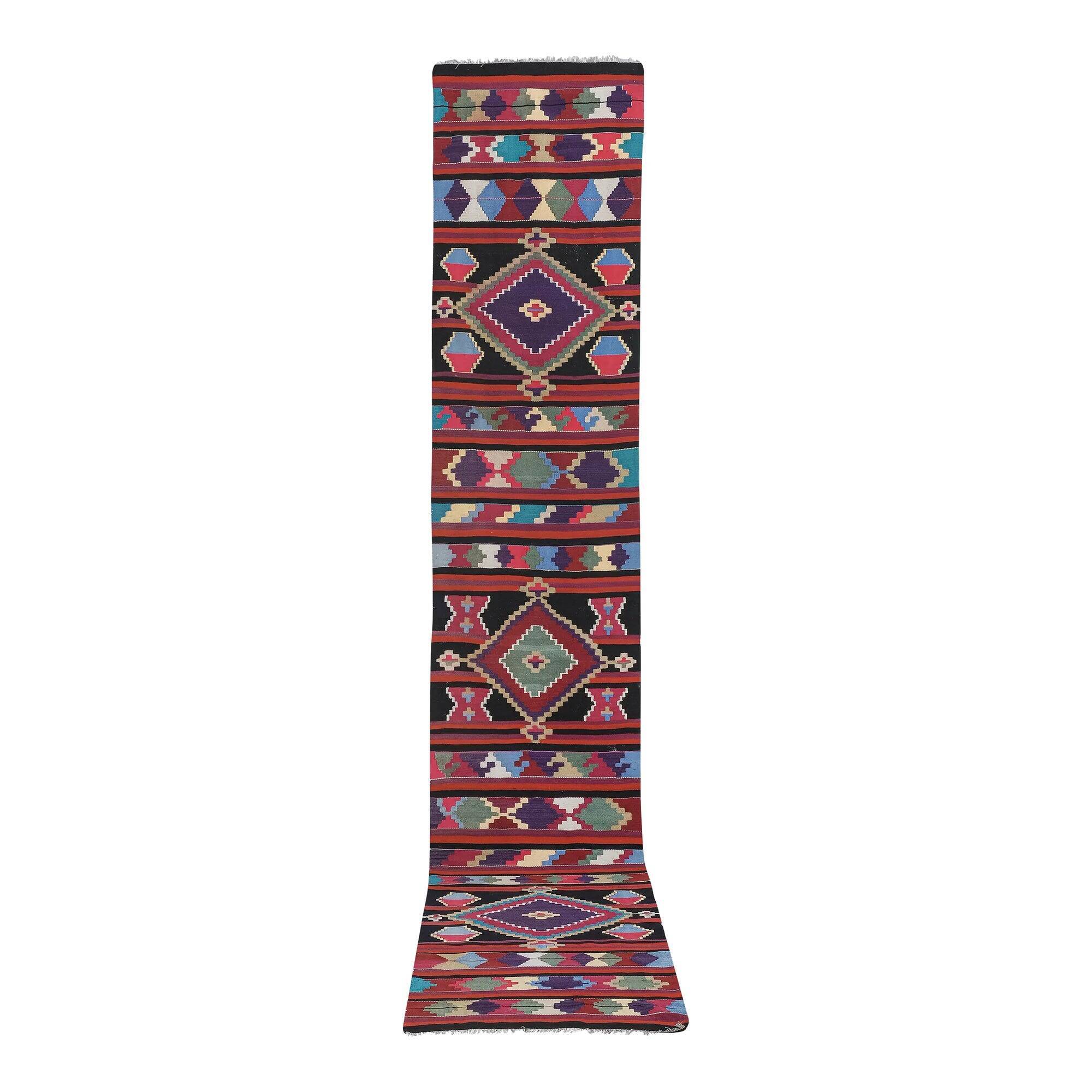 Vintage Turkish hallway rug 85x430 cm