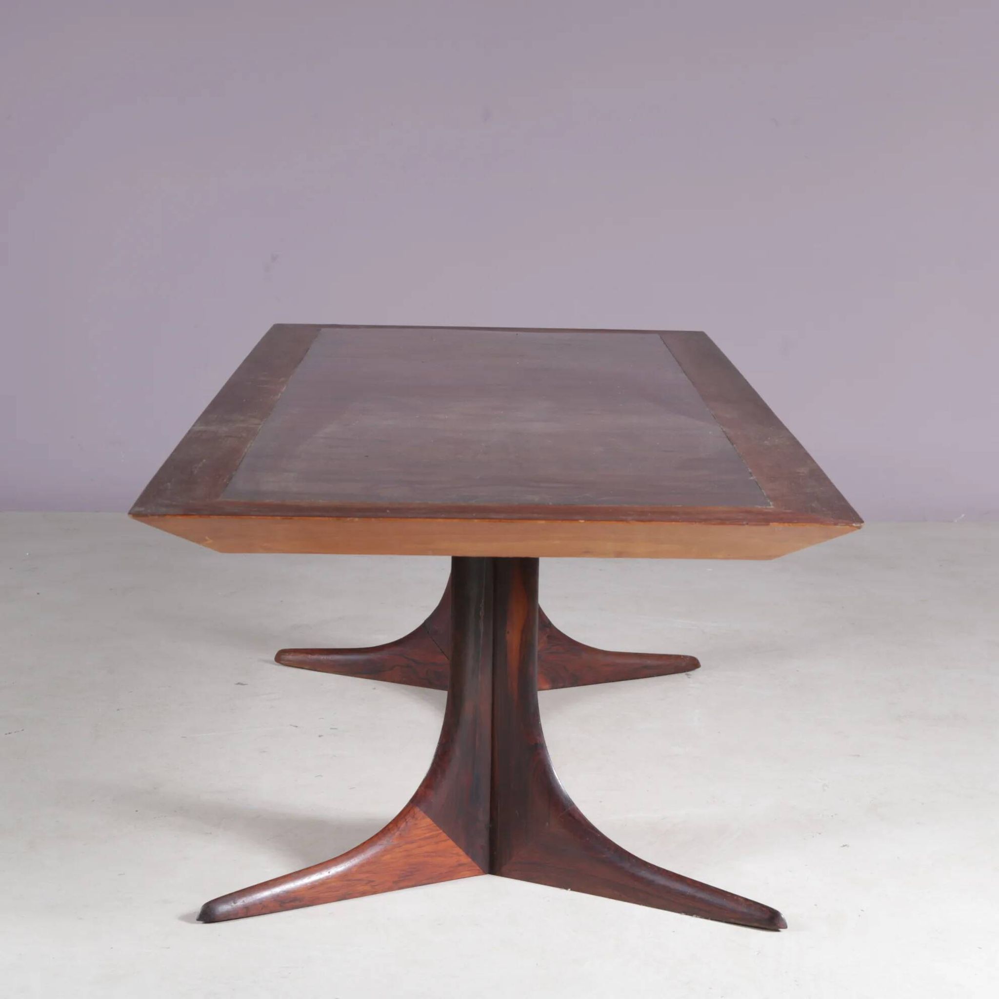 Table basse en bois avec cuivre des années 1960, Danemark