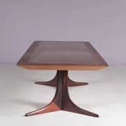 Table basse en bois avec cuivre des années 1960, Danemark