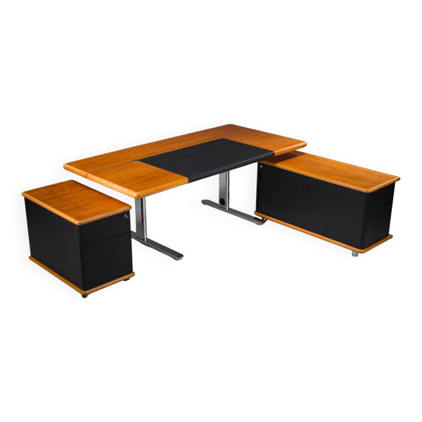 Ensemble de bureau de direction de Walter Knoll / Wilhelm Knoll, Allemagne, années 1970, ensemble de 3