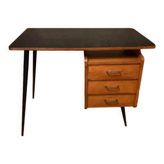 Bureau vintage en chêne, France c1950