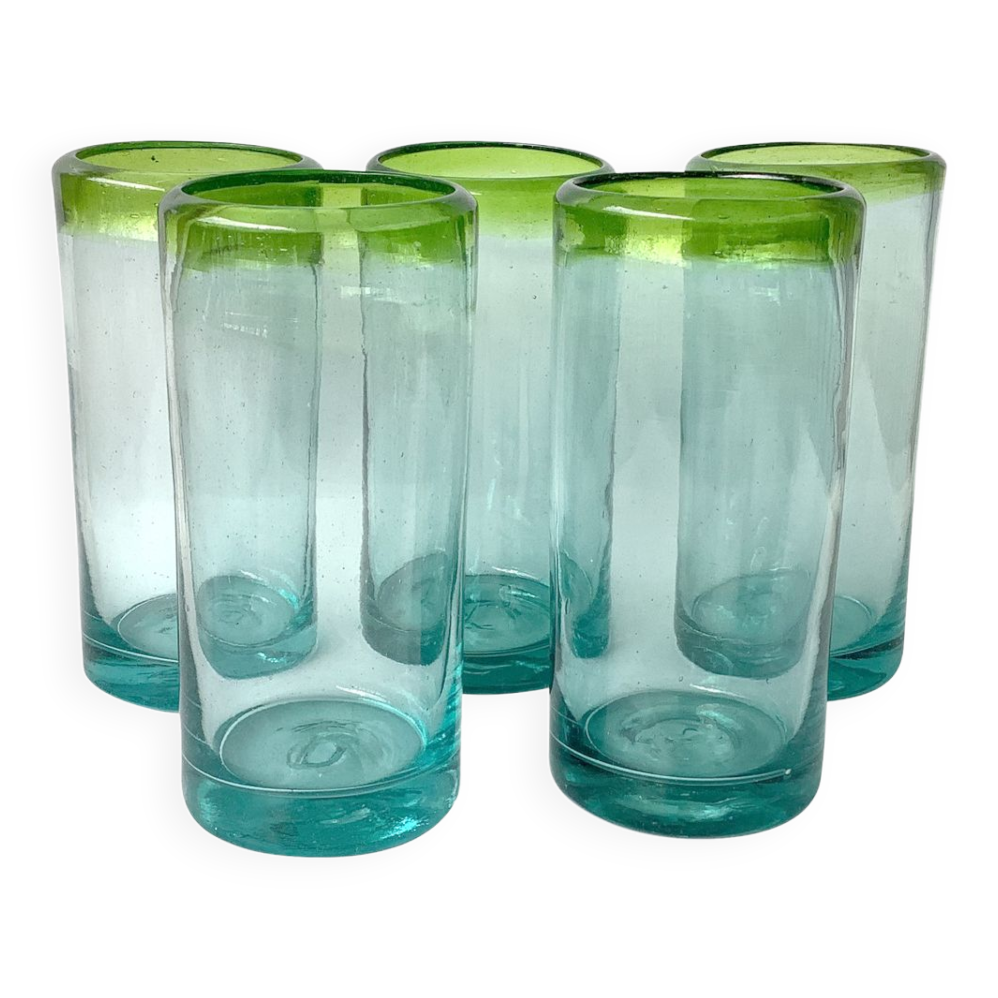 Aztecas Mexico blown glass glasses