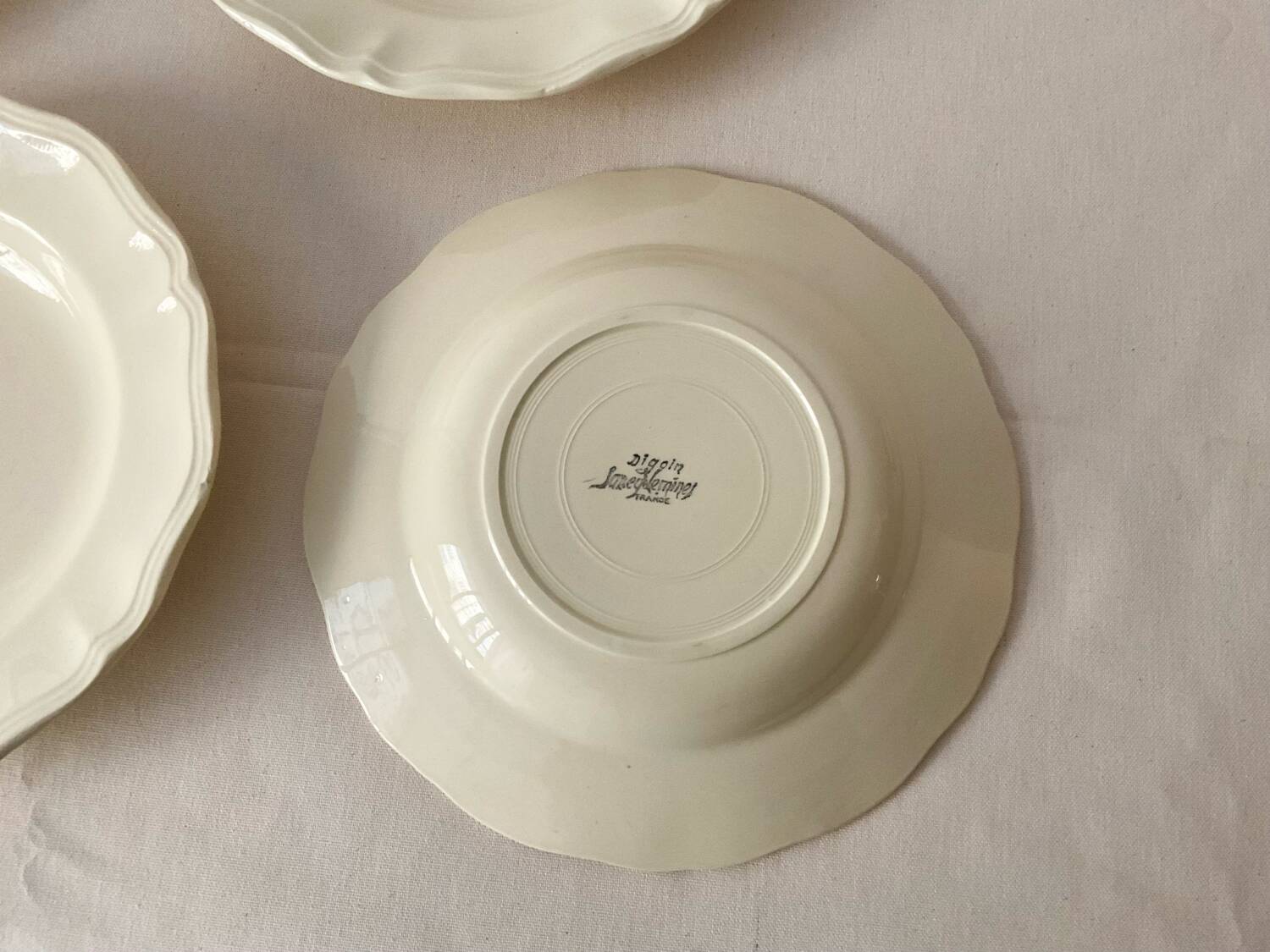 Antique Sarreguemines crockery – cream soup plates – set of 4