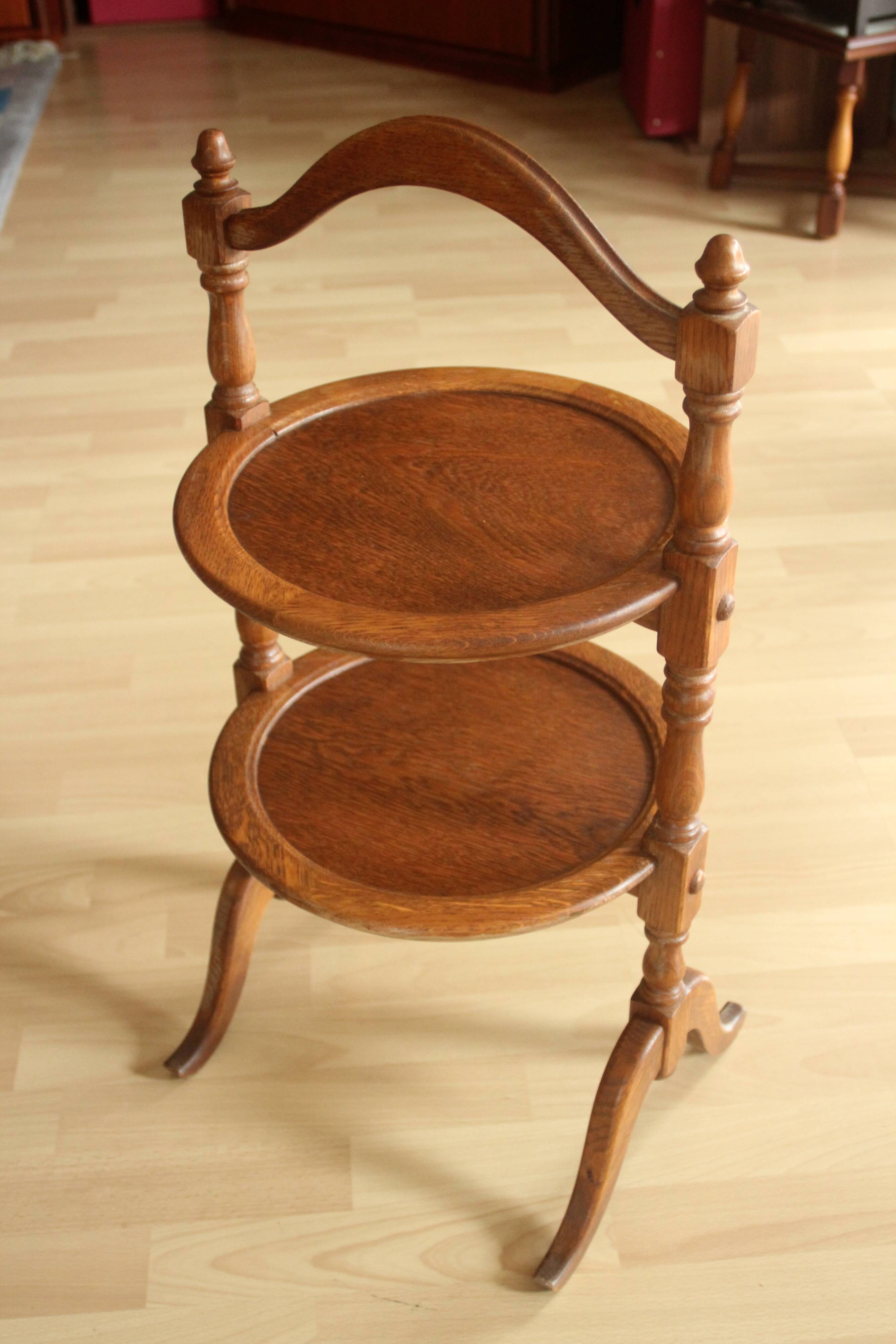 Side table - etagere - handmade of oak wood