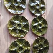 6 vintage ceramic oyster plates from Gien