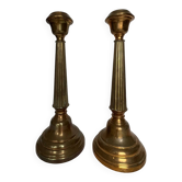 Pair of gilded bronze candlesticks