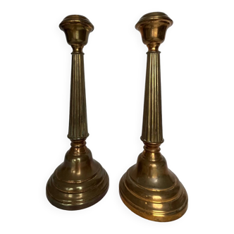 Pair of gilded bronze candlesticks