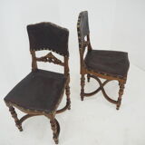 Pair of Antique Embossed Leather Chairs