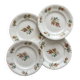 4 polychrome ironstone dessert plates with flowers, KG Lunéville