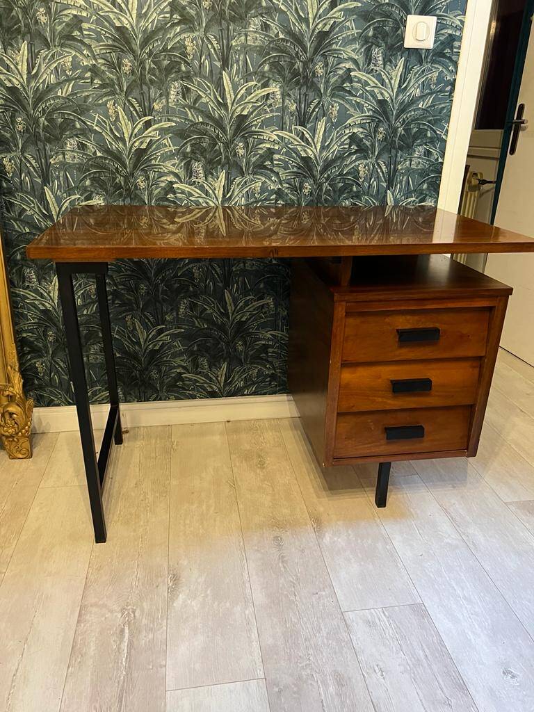 Pierre Paulin CM 172 desk in oak and metal from the 1950s