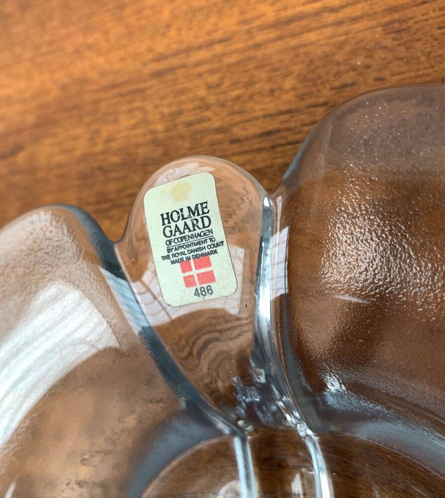 Vintage Danish glass bowl by Holmegaard, 1970s.