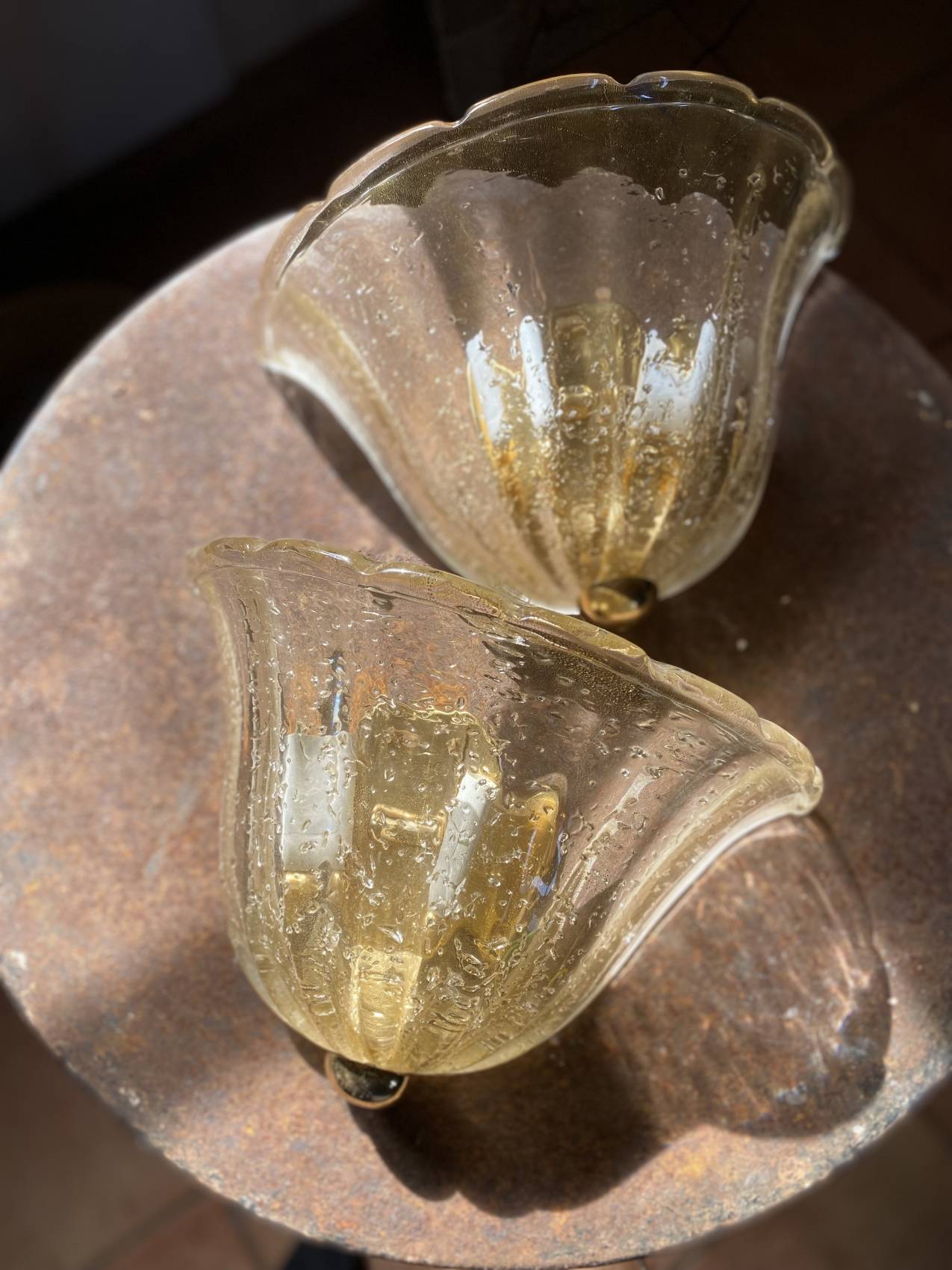 XXL pair of Murano glass wall lights – 1960s