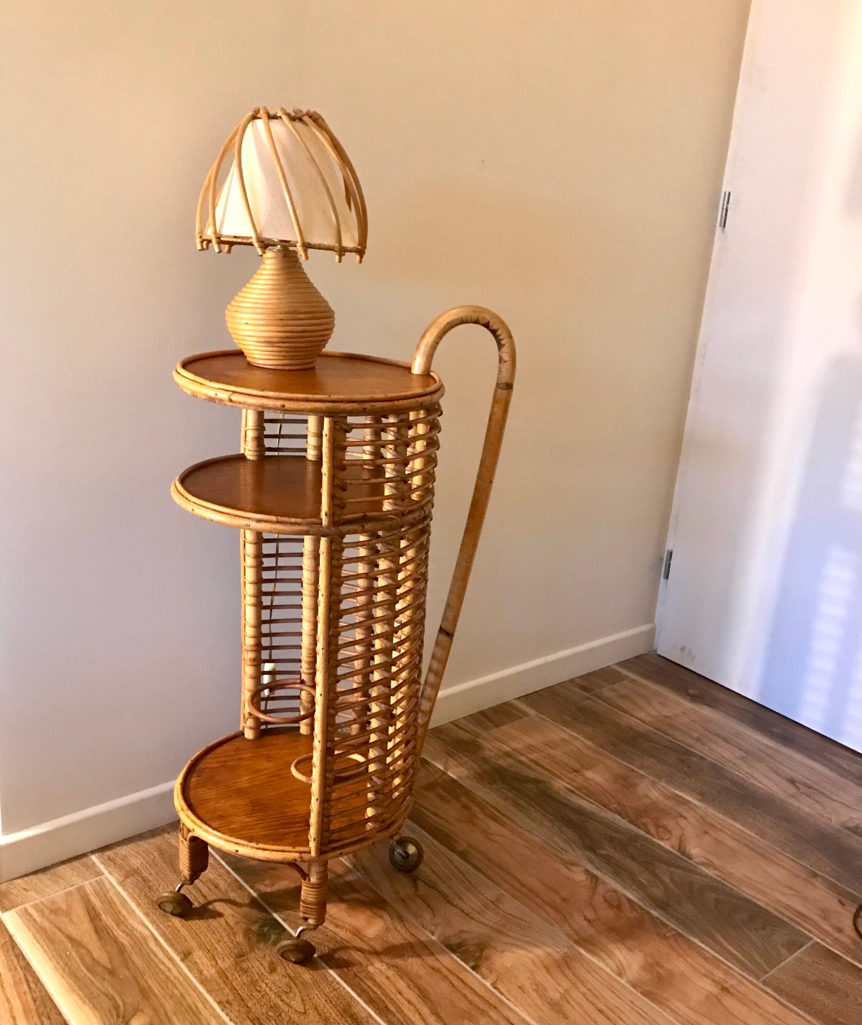 Rolling 50s rattan bar