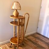 Rolling 50s rattan bar