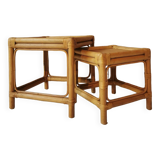 Rattan nesting tables